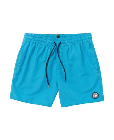 Volcom Men's Lido Solid 16" Trunk Shorts In Tidal Blue