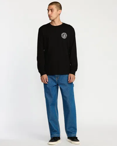 Volcom Men's Logo Stamp Long Sleeve Tee In Black