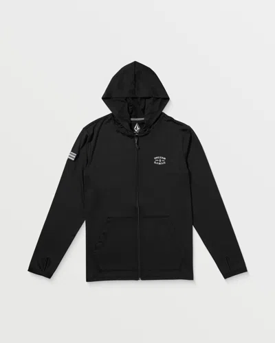 Volcom Men's Loose Hood Long Sleeve Surf Tee In Black