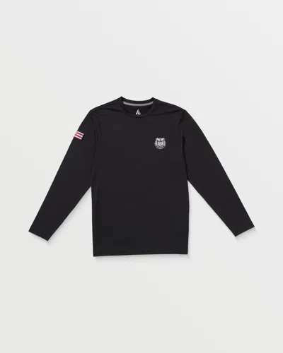 Volcom Men's Loose Long Sleeve Surf Tee In Black