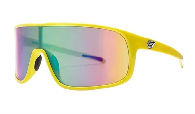 Volcom Men's Macho Sunglasses In Gloss Yellow With Rainbow Mirror Non Polar In Multi