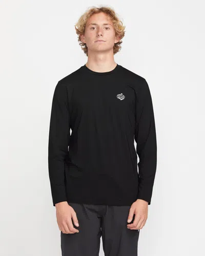 Volcom Men's Oval Track Loose Long Sleeve Surf Tee In Black