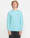 Volcom Men's Oval Track Loose Long Sleeve Surf Tee In Blue