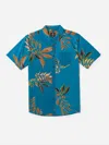 Volcom Men's Paradiso Floral Short Sleeves Shirt In Ocean Teal In Blue