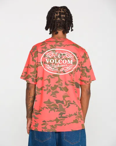 Volcom Men's Safety Workwear  Short Sleeve Tee In Pink