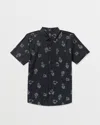 Volcom Men's Scaler Stone Woven Short Sleeve Shirt In Black