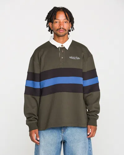Volcom Men's Scratch Stone Fleece Polo In Rinsed Black