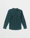 Volcom Men's Shadowstone Flannel Long Sleeve Shirt In Green