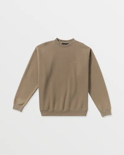 Volcom Men's Single Stone Pw Crew In Brown