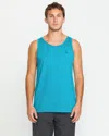 Volcom Men's Solid Heather Tank In Blue