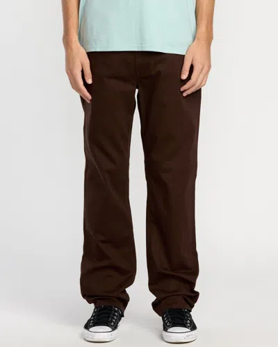 Volcom Men's Solver 5 Pocket Slub Pants In Burgundy