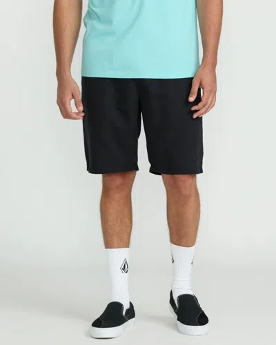 Volcom Men's Vs91 Elastic Waist Shorts 20" In Black