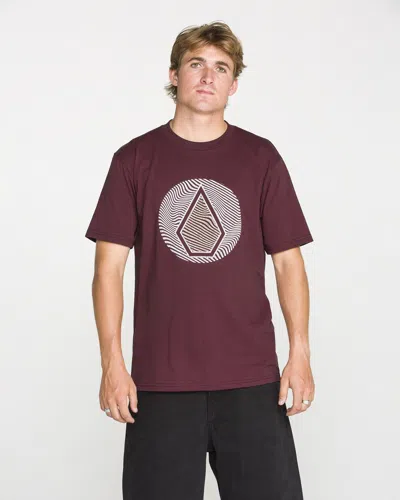 Volcom Men's Wave Stone Short Sleeve Tee In Burgundy