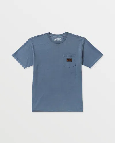 Volcom Men's Workwear Certified Pocket Short Sleeve Tee In Blue