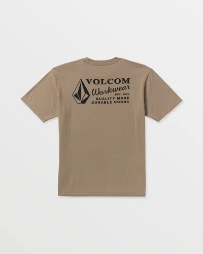 Volcom Men's Workwear Short Sleeve Tee In Brown