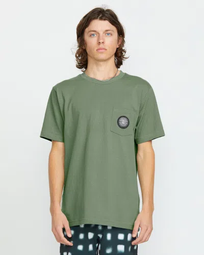 Volcom Men's Woven Label Pocket Tee In Green