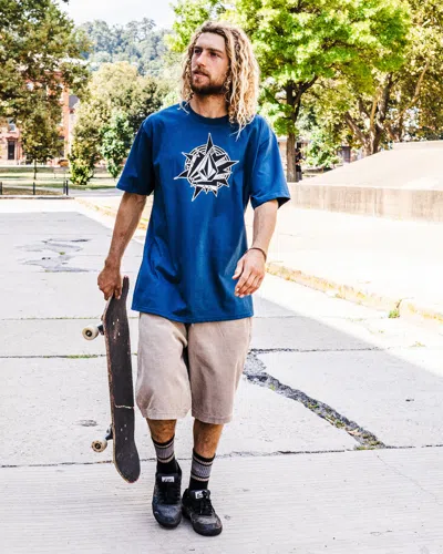 Volcom Men's Yoink Short Sleeve Tee In Dust Bowl Indigo
