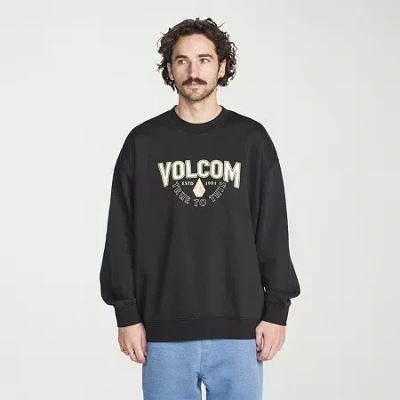Volcom Mens Crew Neck Long Sleeve Sweatshirt In Black