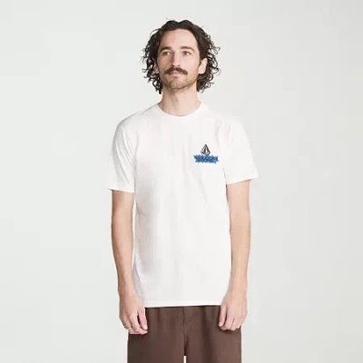 Volcom Mens Crew Neck Short Sleeve Regular Fit Graphic T-shirt In White