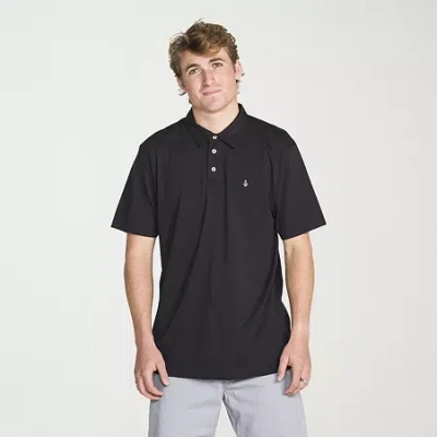 Volcom Mens Regular Fit Short Sleeve Polo Shirt In Black