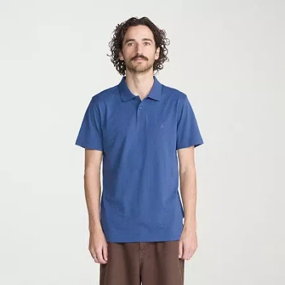 Volcom Mens Regular Fit Short Sleeve Polo Shirt In Blue