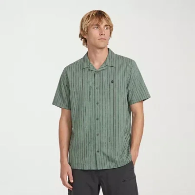 Volcom Mens Short Sleeve Camp Shirt In Green