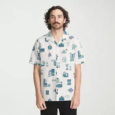 Volcom Mens Short Sleeve Camp Shirt In White