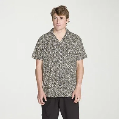 Volcom Mens Short Sleeve Regular Fit Button-down Shirt In Brown
