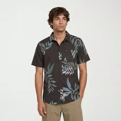 Volcom Mens Short Sleeve Regular Fit Button-down Shirt In Black