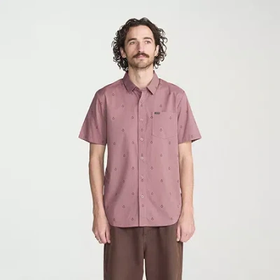 Volcom Mens Short Sleeve Regular Fit Button-down Shirt In Pink