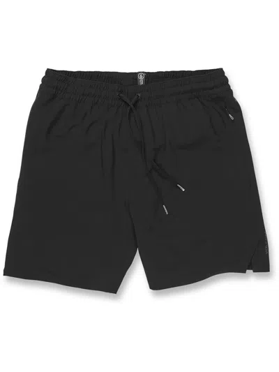 Volcom Mens Solid Polyester Casual Shorts In Black