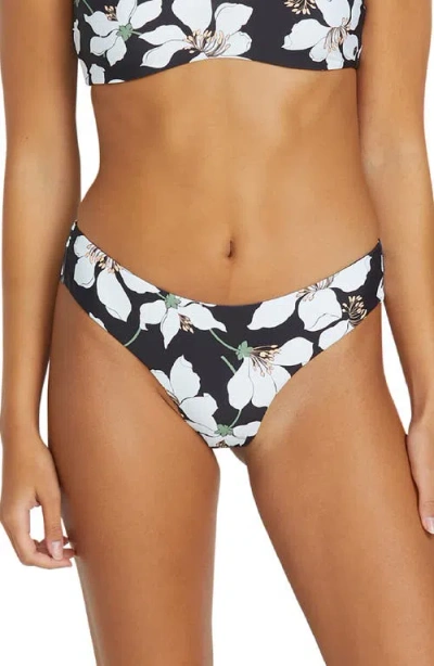 Volcom Midnight Lily Cheekini Bikini Bottoms In Black
