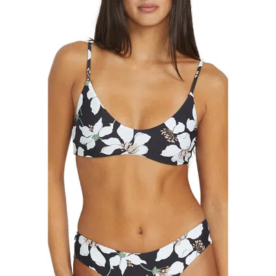 Volcom Midnight Lily Crop Bikini Top In Black