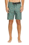 Volcom Mister Fib Scallop Stoney Board Shorts In Light Olive