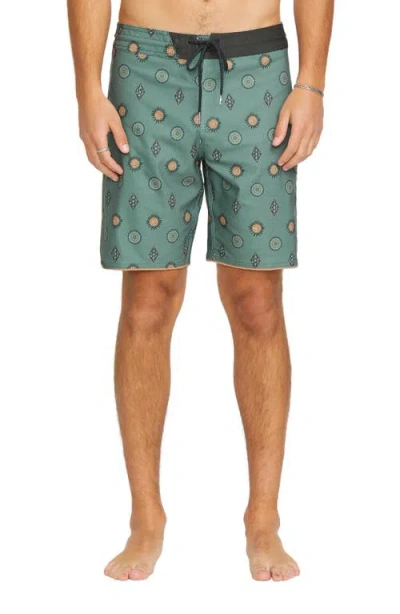 Volcom Mister Fib Scallop Stoney Board Shorts In Light Olive