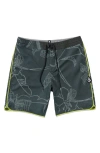 Volcom Mister Fib Scallop Stoney Board Shorts In Stealth