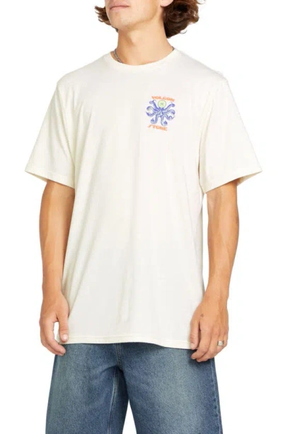 Volcom Octoparty Graphic T-shirt In Off White