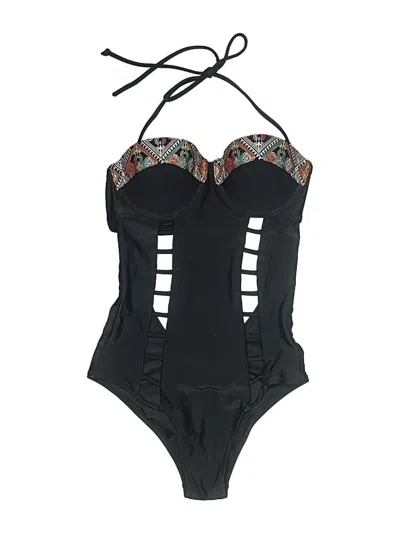 Pre-owned Volcom One Piece Swimsuit In Black