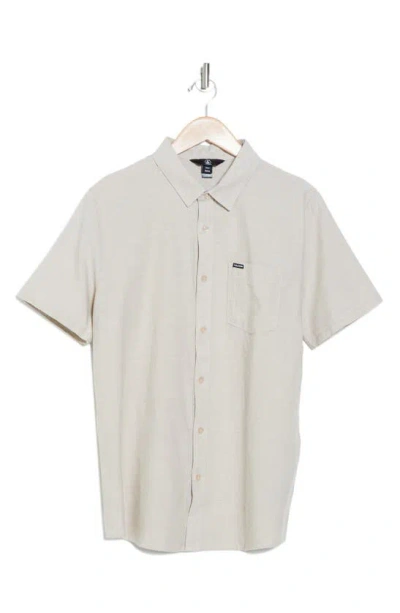 Volcom Orion Short Sleeve Shirt In Khaki