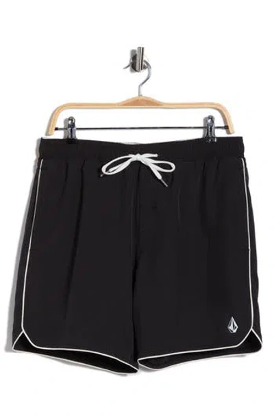 Volcom Piping Swim Trunks In Black