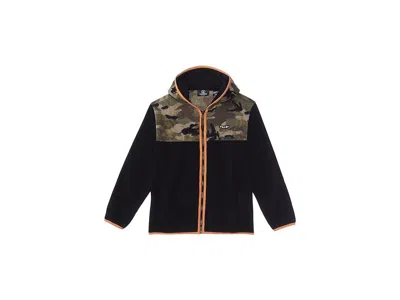 Volcom Kids' Polar Jacket Boys Black Camouflage Fleece Full Zip Hooded Cozy Gbo22