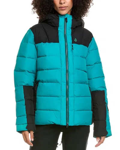 Volcom Puffle Up Quilted Jacket In Green