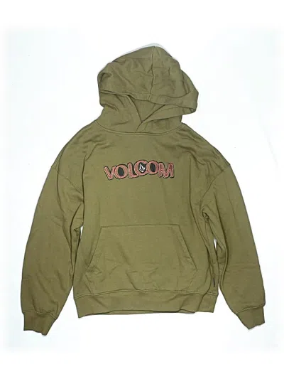 Pre-owned Volcom Kids' Pullover Hoodie In Green