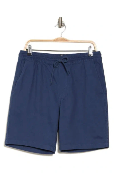 Volcom Road Trip Stretch Cotton Shorts In Smokey Blue