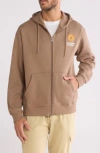 Volcom Roundabout Zip Hoodie In Teak