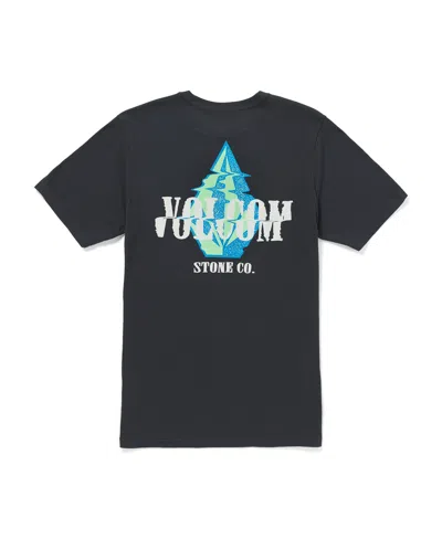 Volcom Scrambled Channel Short Sleeve Tee In Washed Black Heather