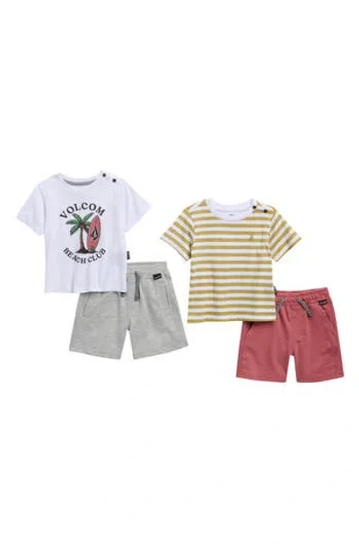 Volcom Babies'  Shirt & Shorts Four-piece Set In Multi