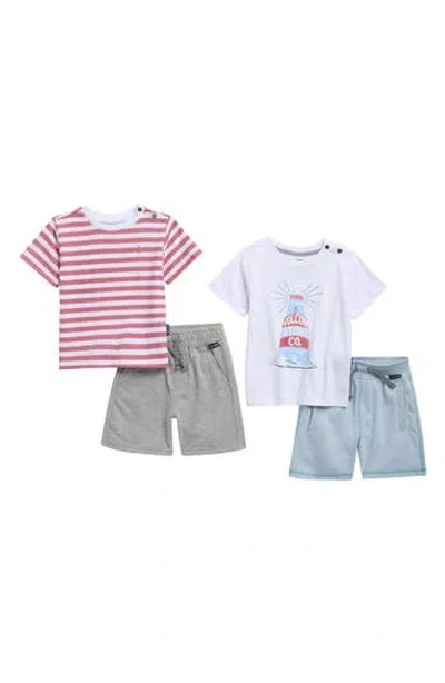 Volcom Babies'  Shirt & Shorts Four-piece Set In Pink