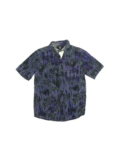 Pre-owned Volcom Kids' Short Sleeve Button Down Shirt In Blue