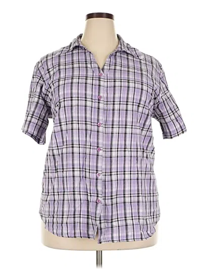 Pre-owned Volcom Short Sleeve Button Down Shirt In Purple